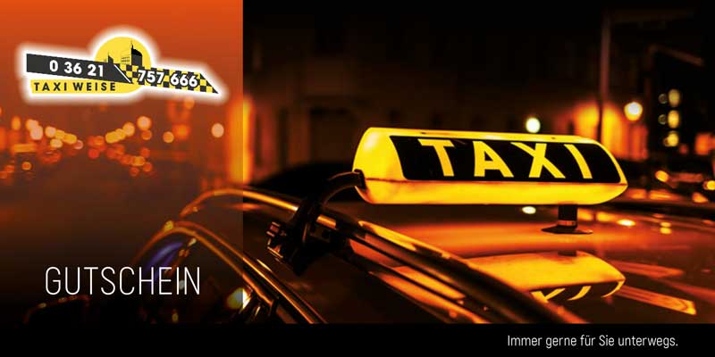 Taxigutscheine als Geschenkidee - mit unbegrenzt gültigem Gutscheinen Taxi bezahlen